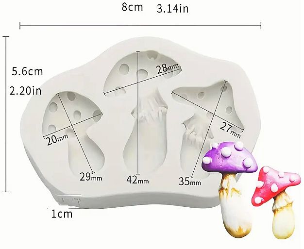 Silikonová forma houby Muchomůrky 3x
